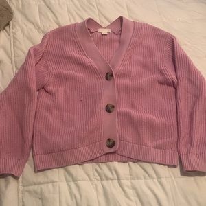 H&M Pink Oversized Cropped Cardigan